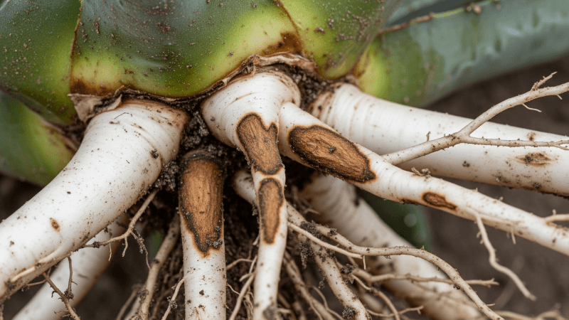 初期段階の根腐れ