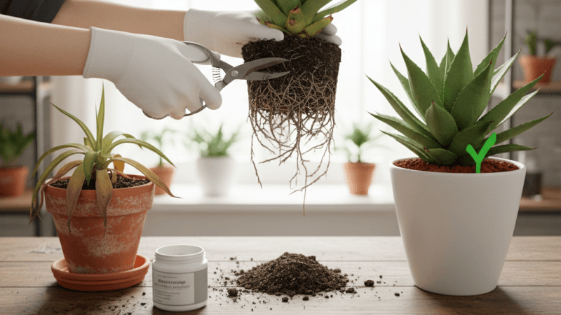 アガベ 植え替え後の管理とトラブル対策