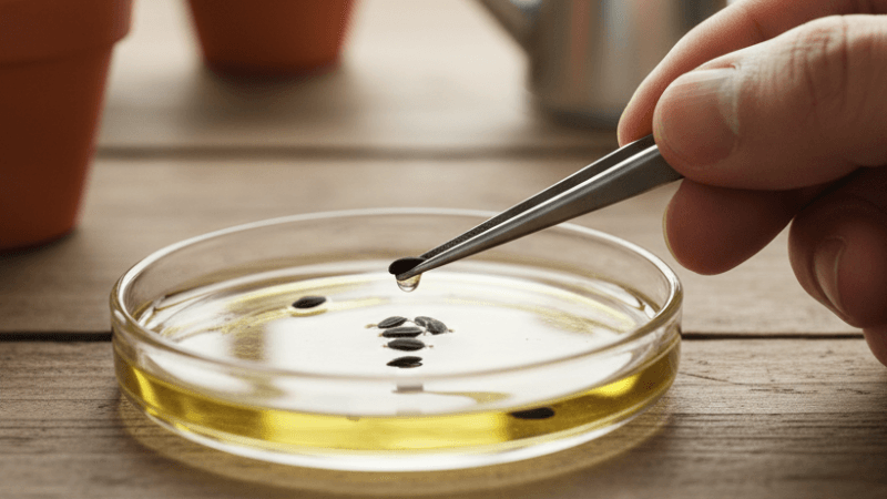 手順1：種子の殺菌と吸水処理